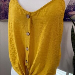 Mahina Yellow Button-Front Camisole